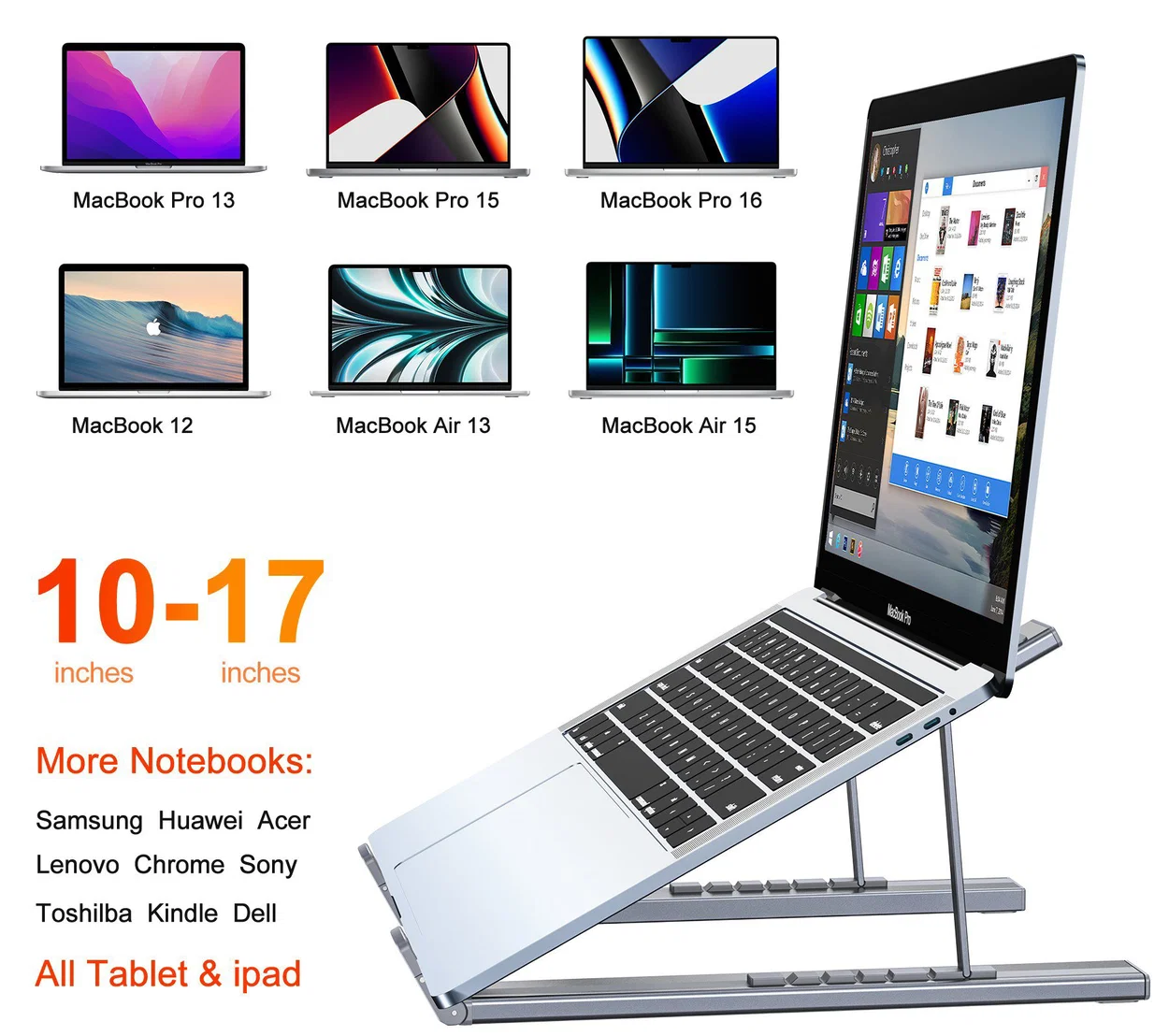 Laptop stand with USB-C hub Choetech 7in1