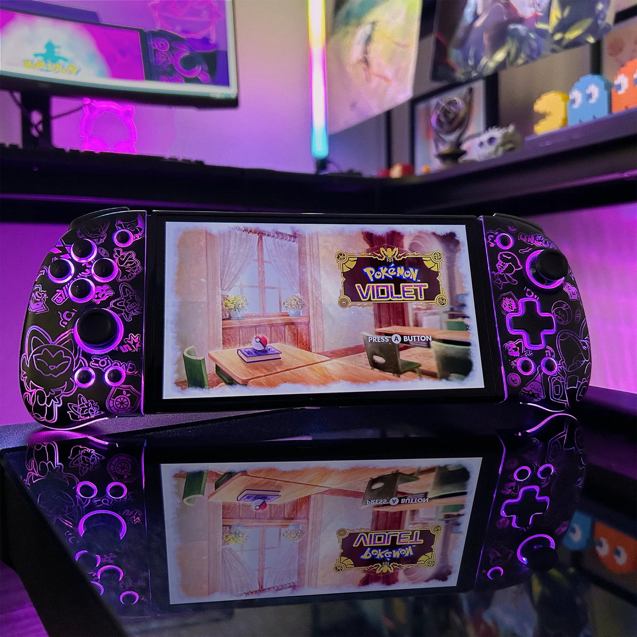 Gamepad FUNLAB Luminous Wireless Joypad - Scarlet and Violet - Nintendo Switch