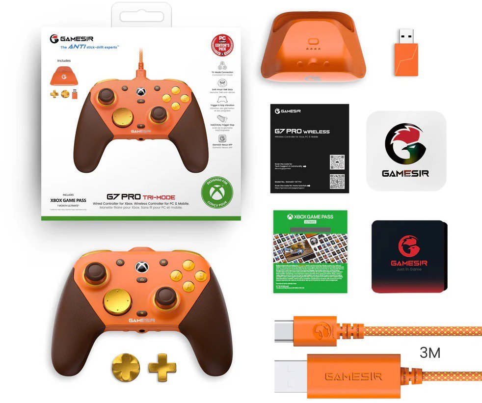 Gamepad GameSir G7 Pro Wired Controller for Xbox and PC - Ember Flame