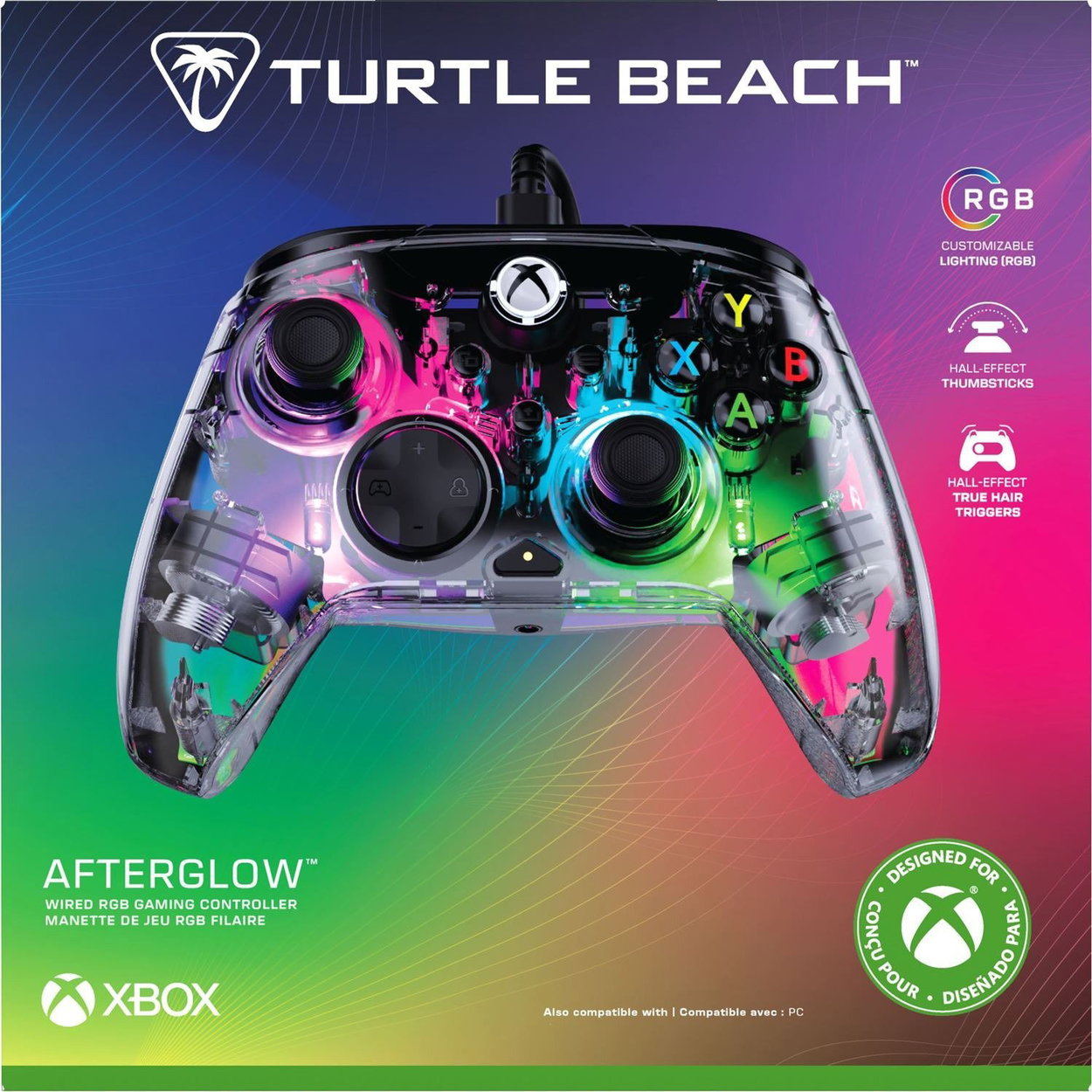 Gamepad Turtle Beach Afterglow Wired, RGB XBOX/PC - Translucent