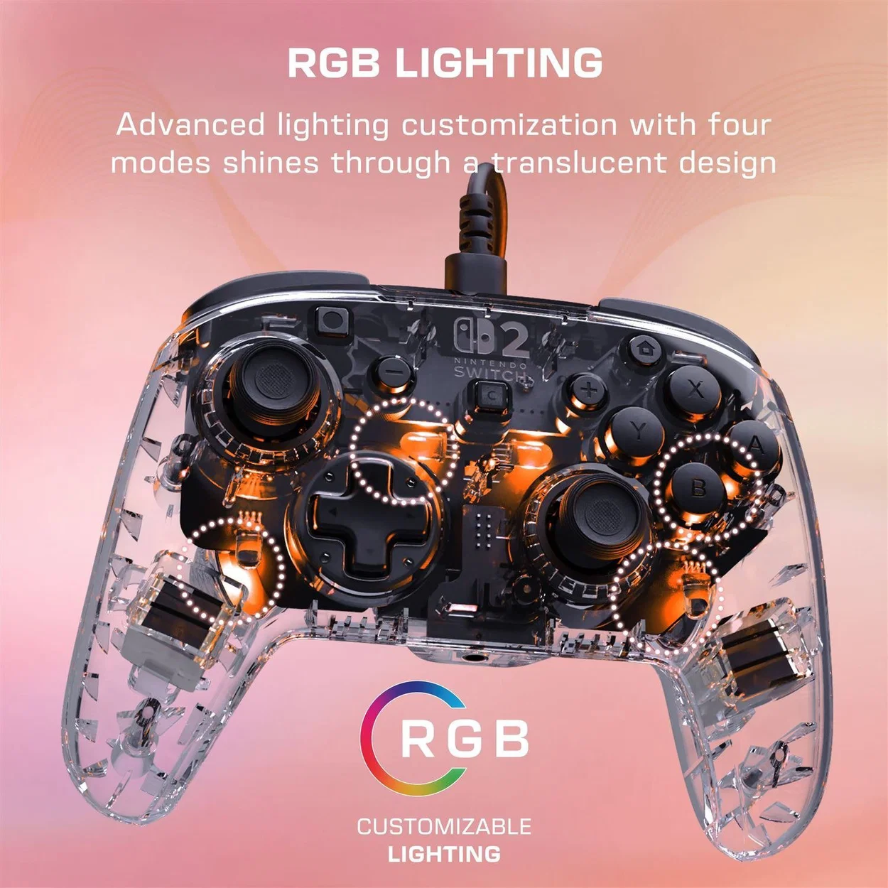 Gamepad Turtle Beach Afterglow Wired Nintendo Switch 2 - Translucent