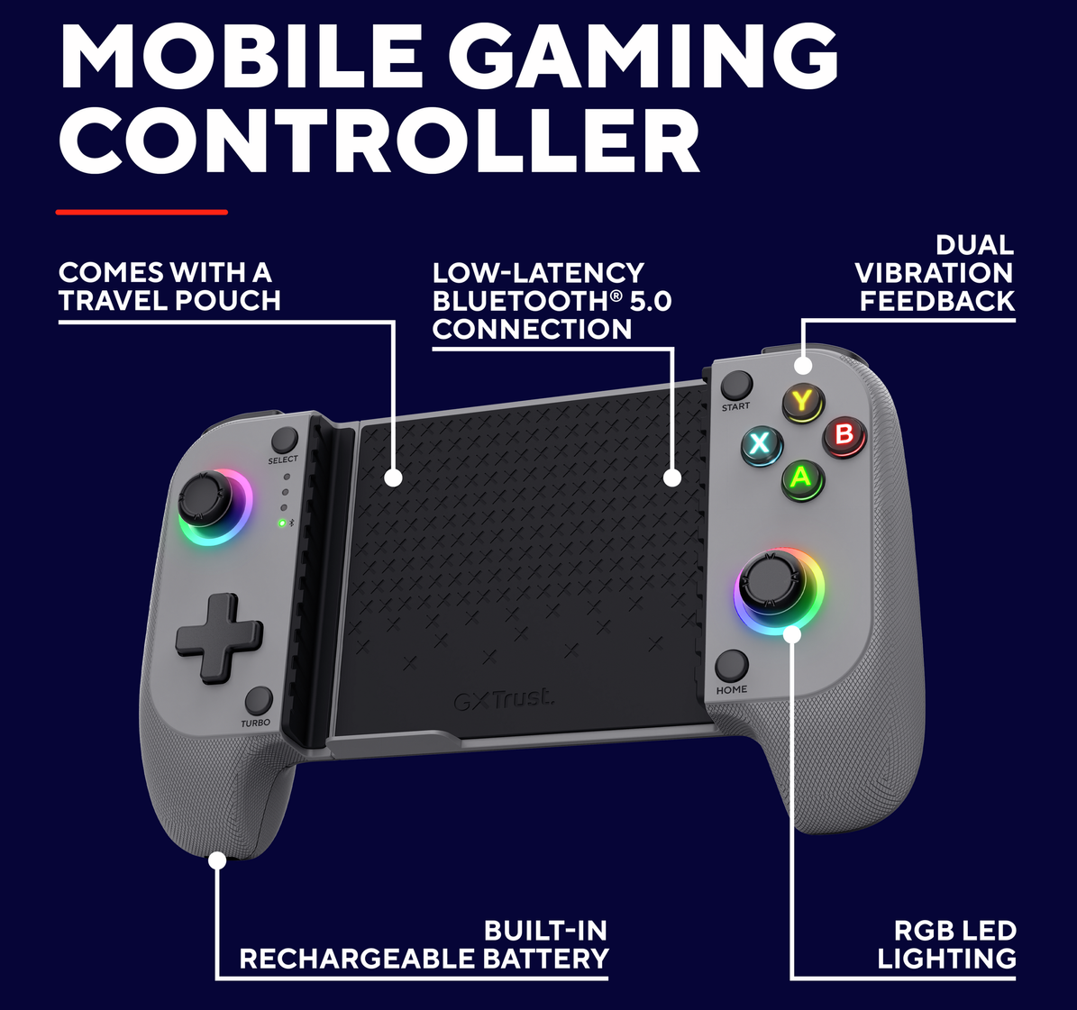 Gamepad Trust GXT735G MYLOX Bluetooth Mobile Controler Grey