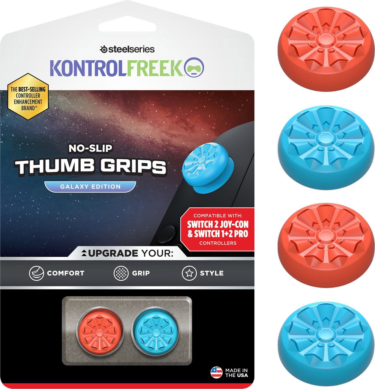 Gripy na ovladač KontrolFreek Galaxy Red and Blue - Nintendo Switch 2