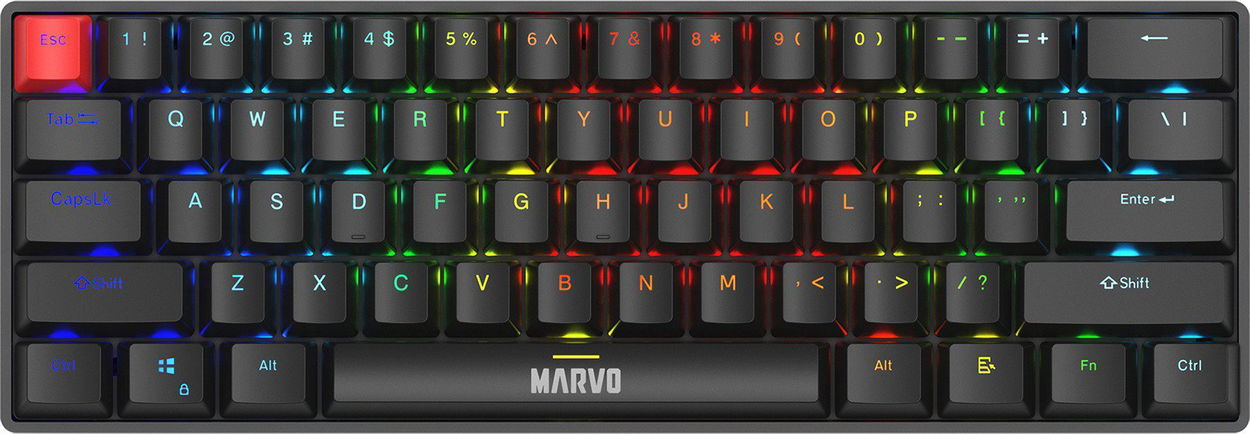 Klávesnice Marvo Saber 61 Black Mechanical Wired Keyboard - EN