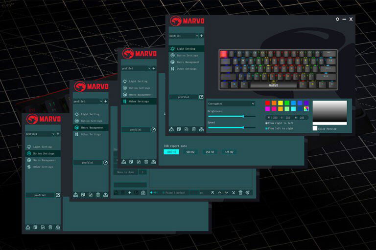 Klávesnice Marvo Saber 61 Black Mechanical Wired Keyboard - EN