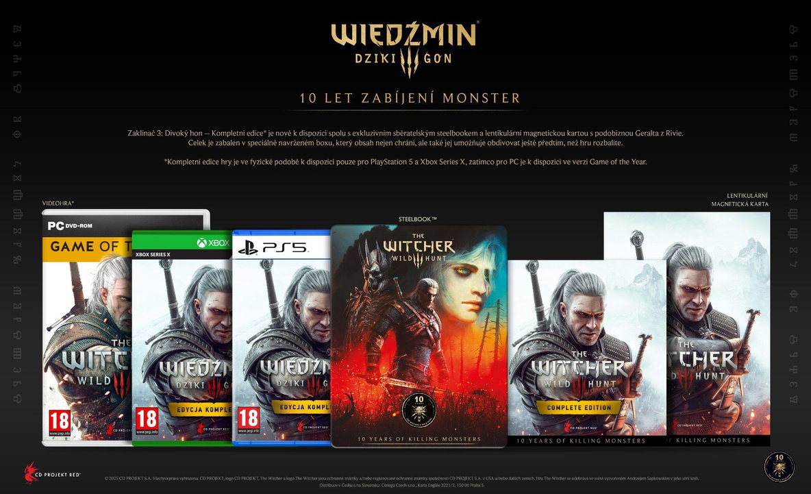 Zaklínač 3: Divoký hon - Complete Edition + 10th Anniversary Steelbook PS5