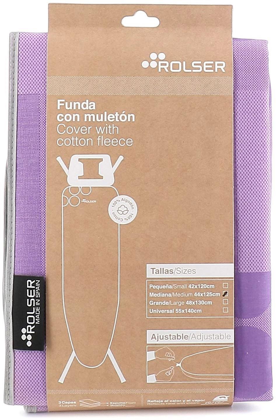 Potah na žehlící prkno Rolser potah na žehlící prkno K-UNO 125 × 44 cm M fialovo-černý