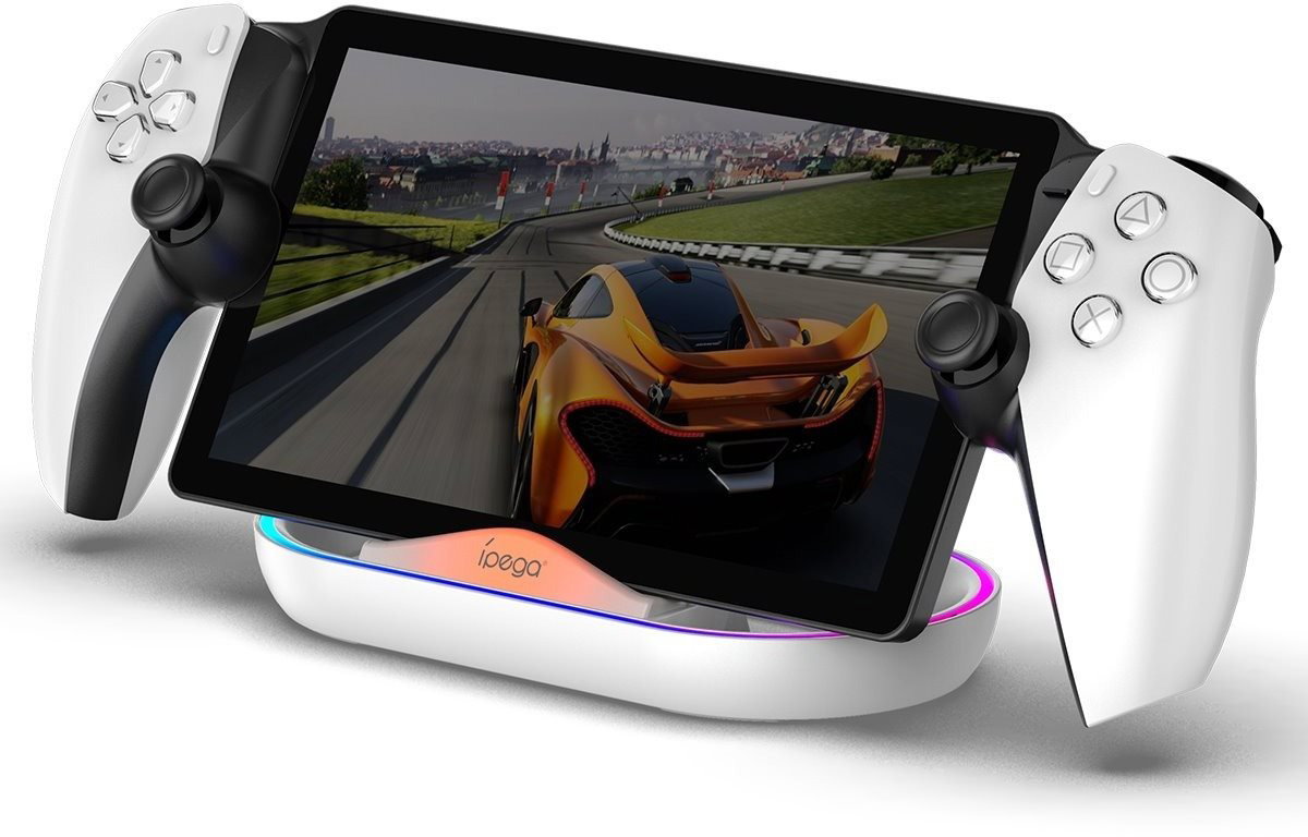 Dobíjecí stanice iPega P5P02 Charger Dock s RGB pro Playstation Portal Remote Player White