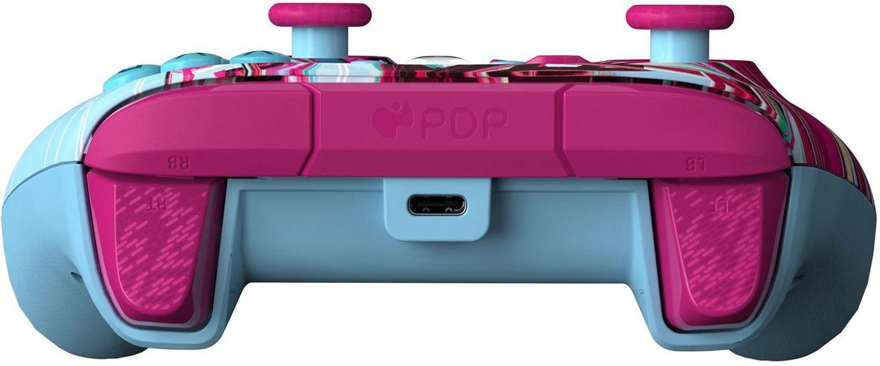 Gamepad PDP Rematch Glow Wired controler, pro Xbox Series X|S, Xbox One, PC, modro-růžový