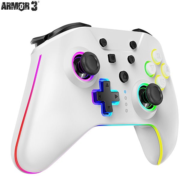 Gamepad Armor3 NuRival Wireless Hall Effect Stick Game Controller For Nintendo Switch (White) ...