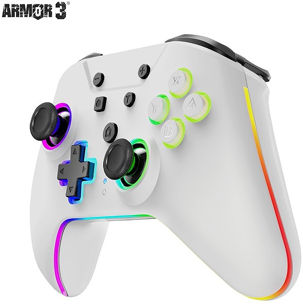 Gamepad Armor3 NuRival Wireless Hall Effect Stick Game Controller For Nintendo Switch (White) ...