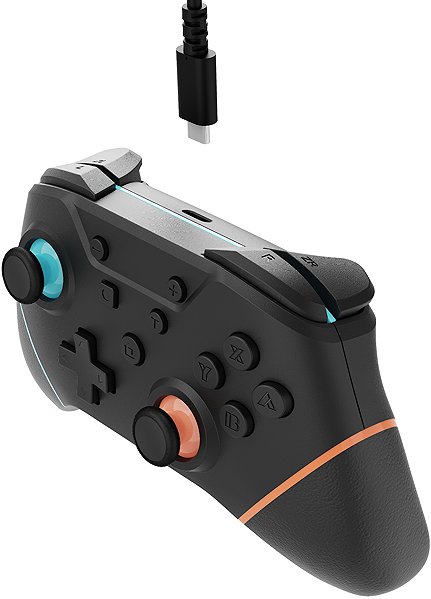 Gamepad Armor3 NuChamp Wireless Controller for Nintendo Switch 2/OLED/Switch (Blue/Orange) ...