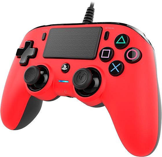Gamepad Nacon Wired Compact Controller PS4 - červený Boční pohled
