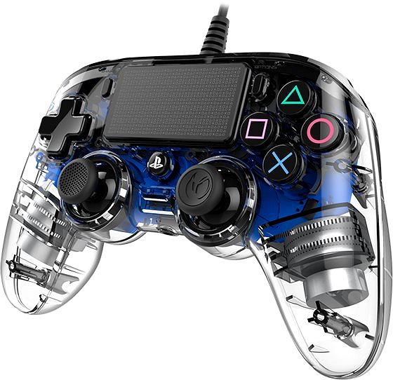 Gamepad Nacon Wired Compact Controller PS4 - průhledný modrý Boční pohled