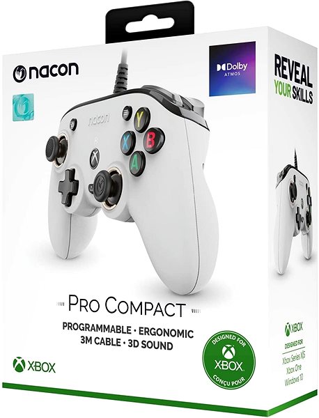 Gamepad Nacon Pro Compact Controller - White - Xbox Obal/krabička
