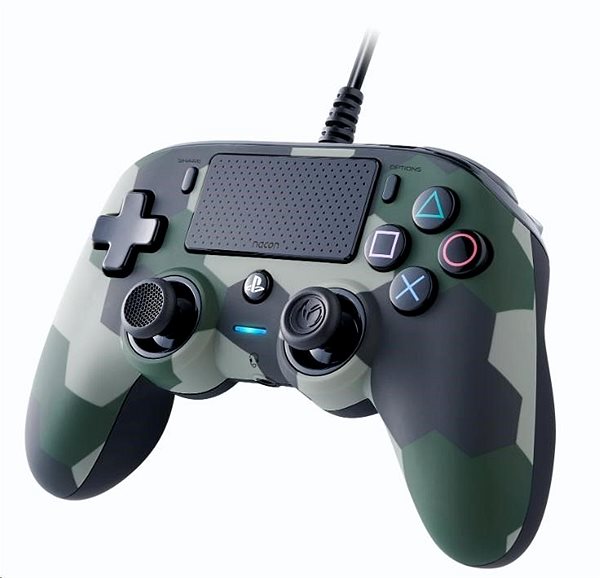 Gamepad Nacon Wired Compact Controller PS4 - zelená kamufláž Boční pohled