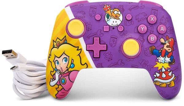 Gamepad PowerA Enhanced Wired Controller - Nintendo Switch - Princess Peach Battle ...