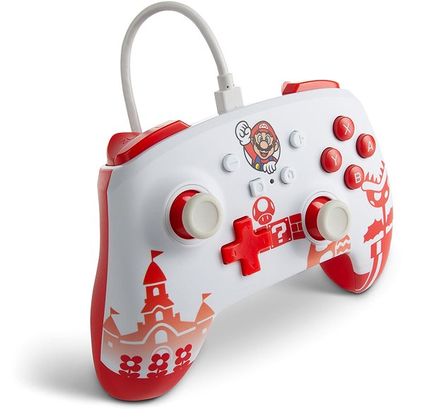 Gamepad PowerA Enhanced Wired Controller for Nintendo Switch - Mario Red/White ...