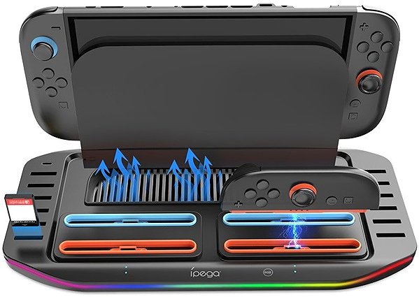 Nabíjecí stanice iPega SW2210 Multifunkční Nabíjecí RGB Stojan pro Nintendo Switch 2 Black ...