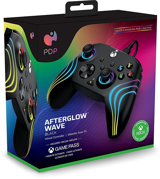 Gamepad PDP Afterglow Wave Wired Controller - Black - Xbox ...
