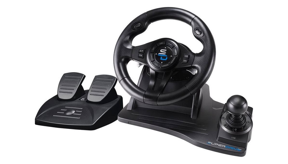 Závodní volant SUPERDRIVE GS550 s pedály a řadicí pákou